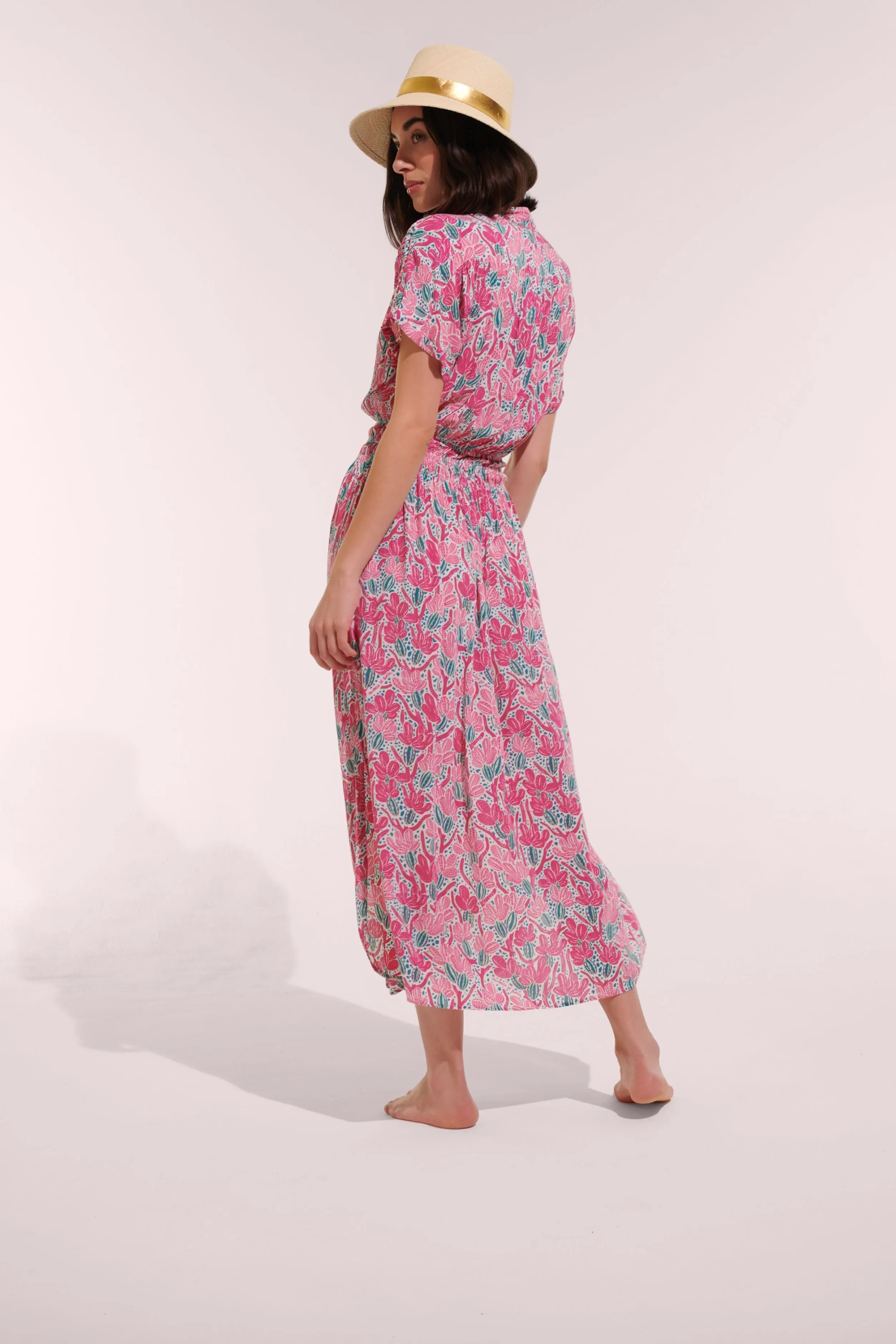 Long Dress Becky - Pink Kaktus sold by Poupette St Barth product image thumbnail 3