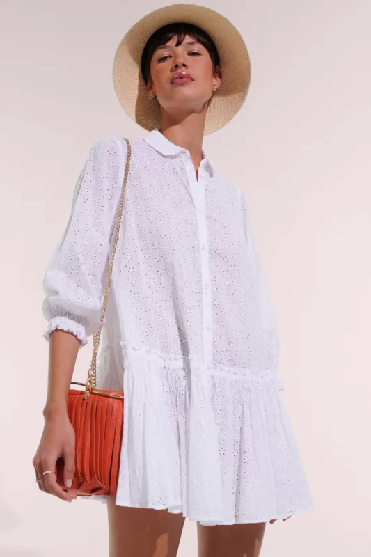 Mini Dress Tesorino - Optic White sold by Poupette St Barth