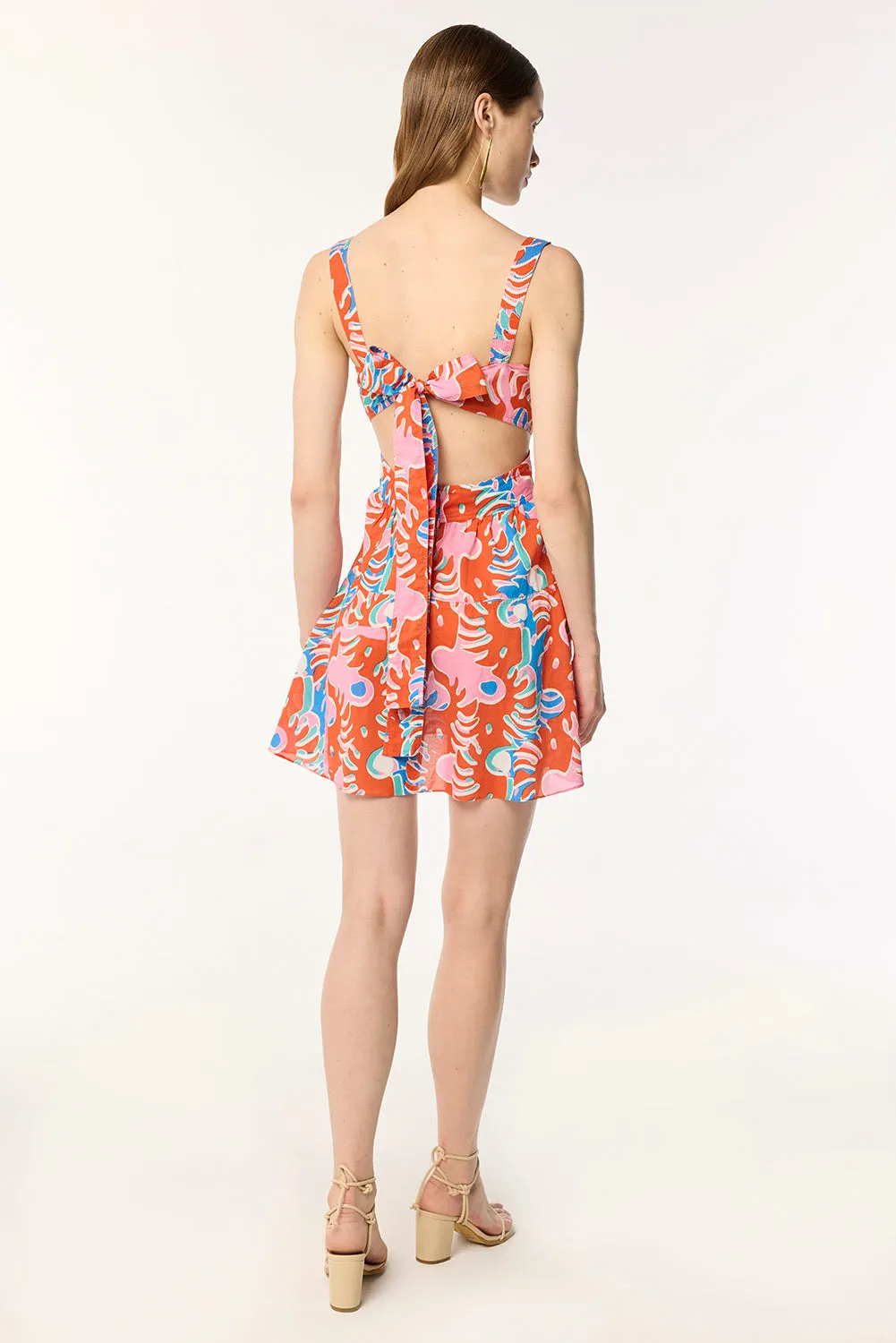 Mini Dress Coco - Red Geo Afro sold by Poupette St Barth product image thumbnail 4