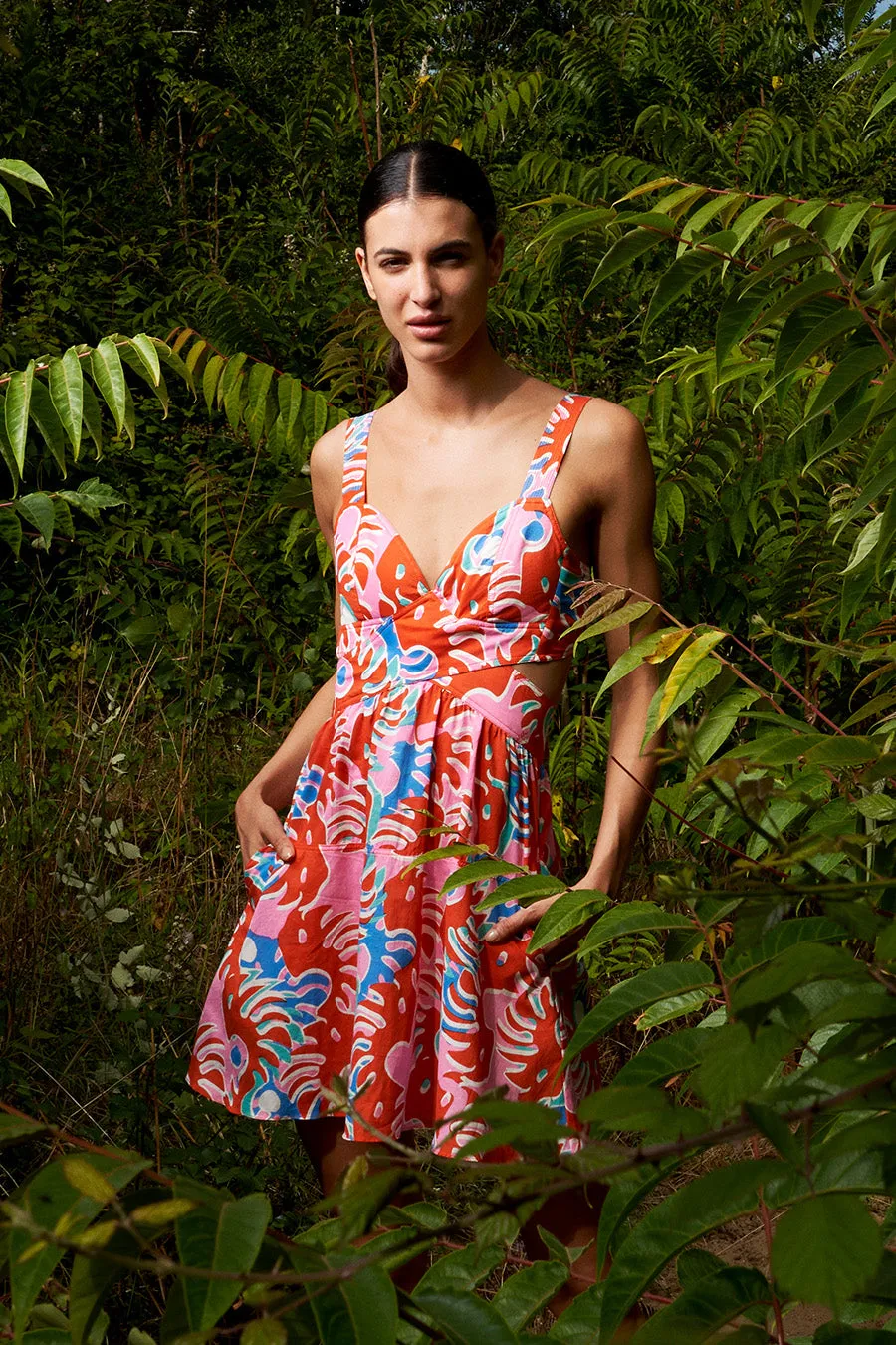 Mini Dress Coco - Red Geo Afro sold by Poupette St Barth