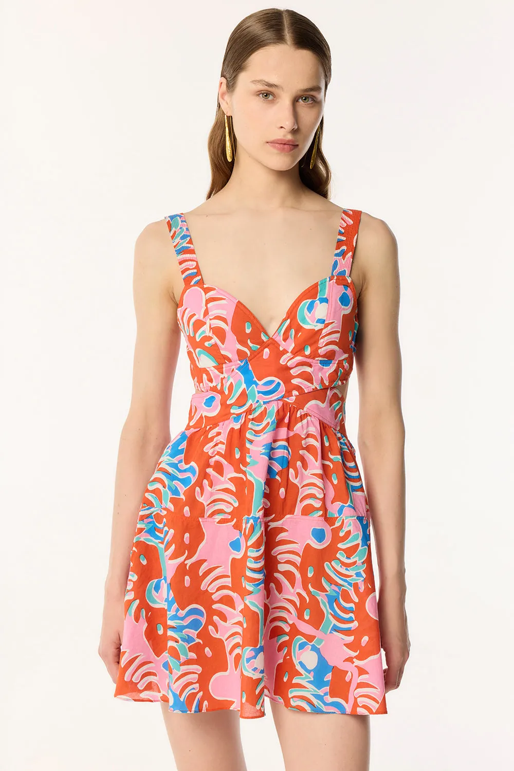 Mini Dress Coco - Red Geo Afro sold by Poupette St Barth product image thumbnail 3