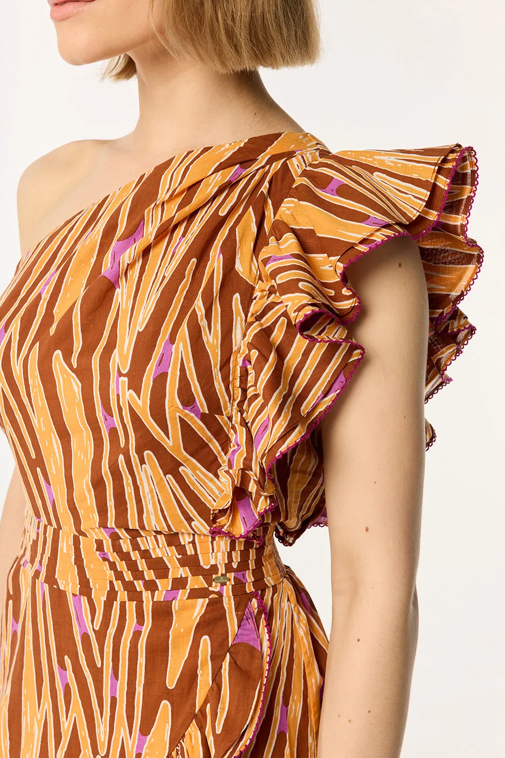 Mini Dress Corinne - Orange Bamboo sold by Poupette St Barth product image thumbnail 3