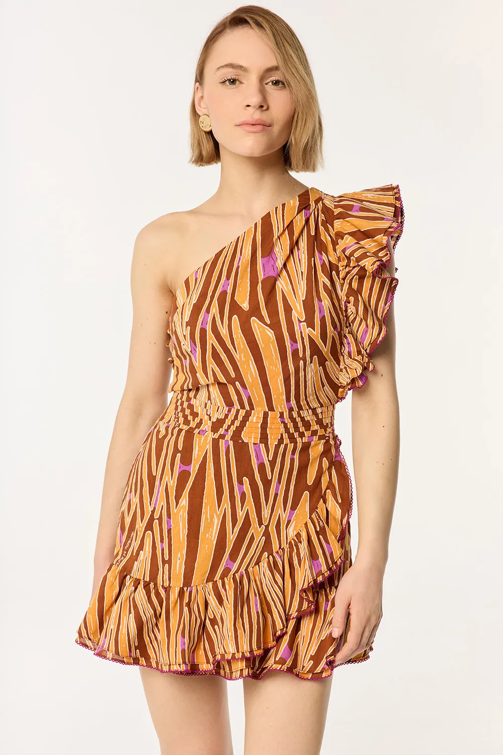 Mini Dress Corinne - Orange Bamboo sold by Poupette St Barth product image thumbnail 2
