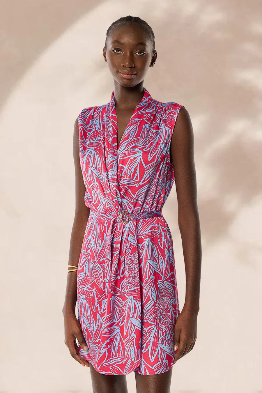 Mini Dress Clea - Pink Pop Tiger sold by Poupette St Barth