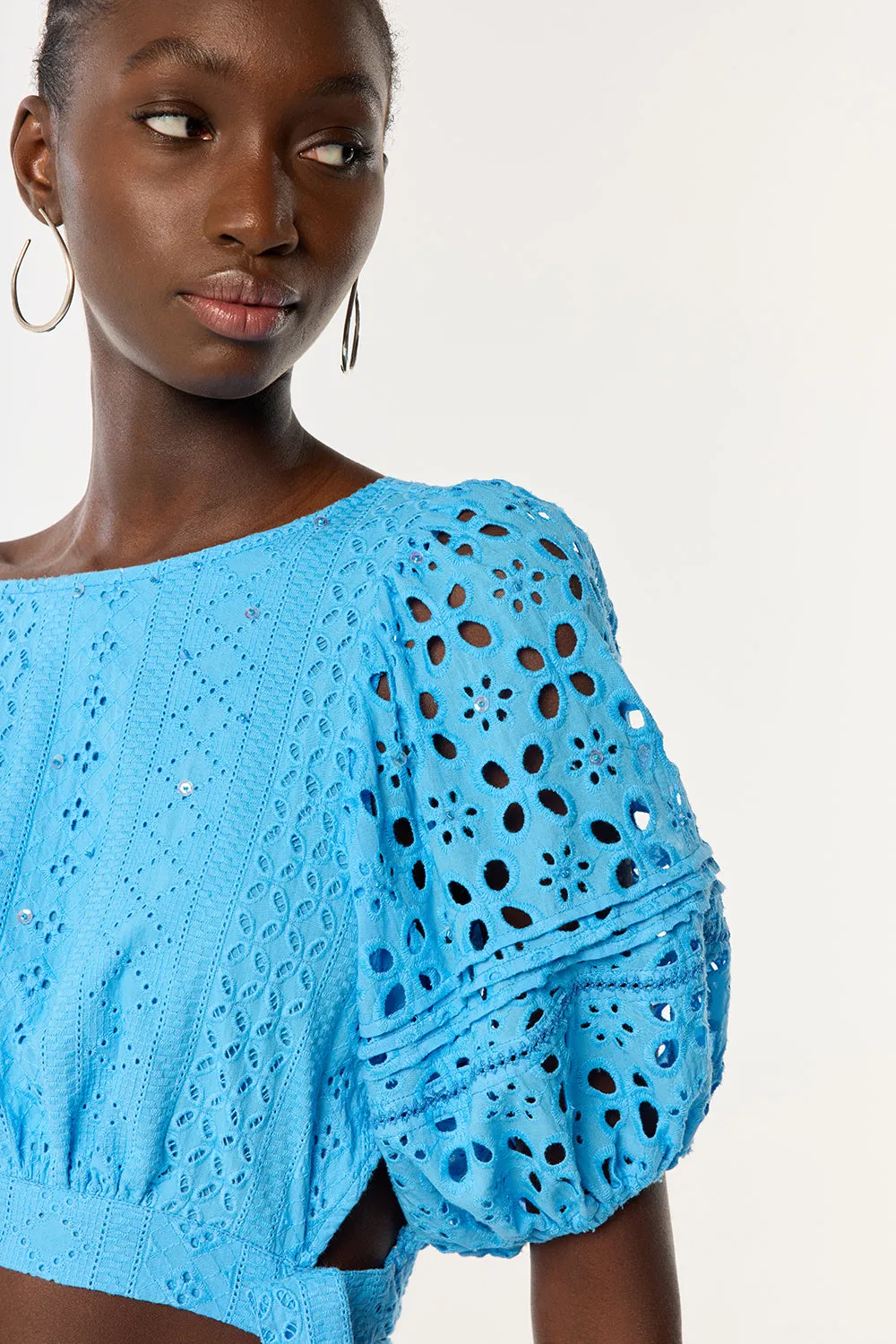 Mini Dress Chantal - Sky sold by Poupette St Barth product image thumbnail 2