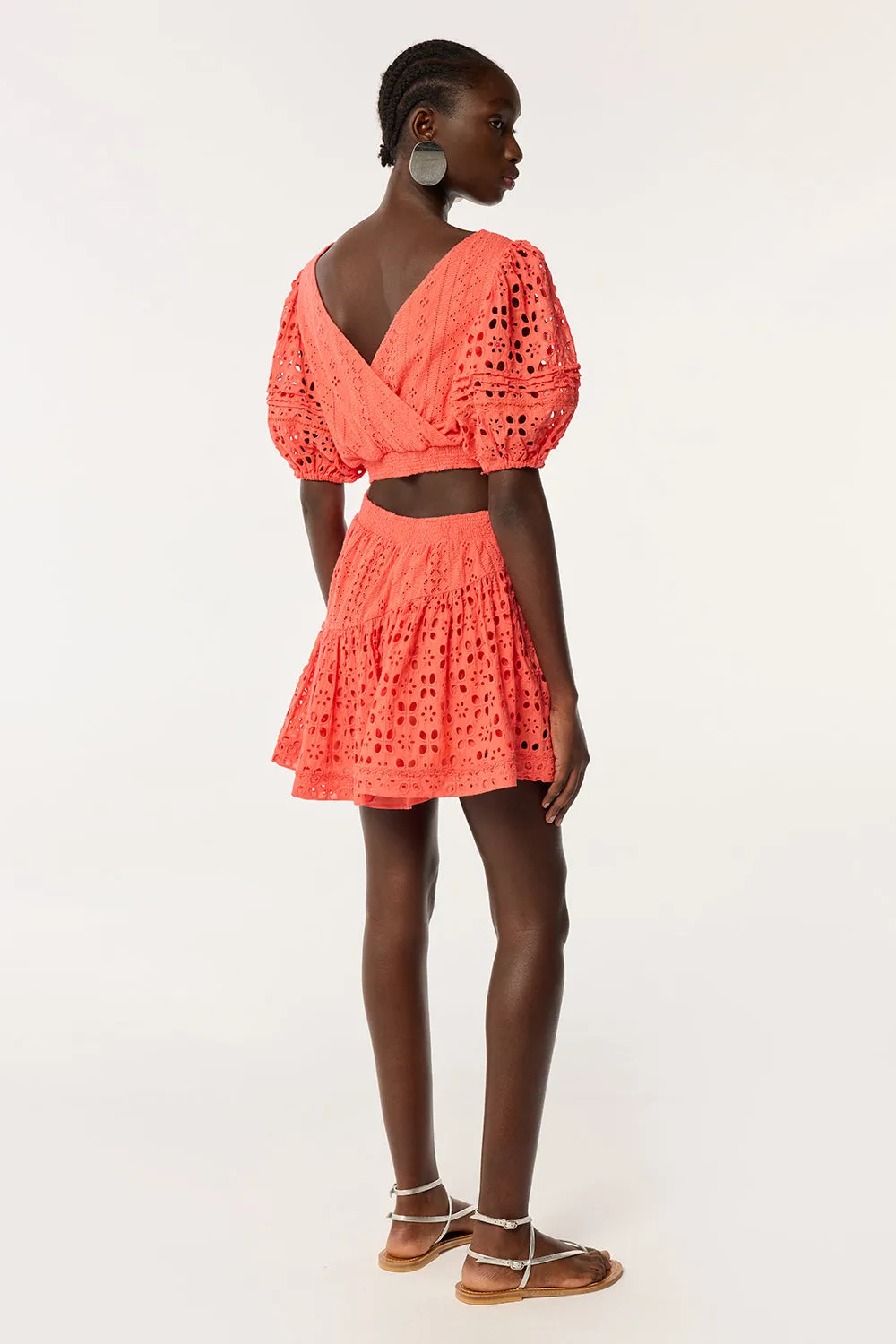 Mini Dress Chantal - Coral sold by Poupette St Barth product image thumbnail 4