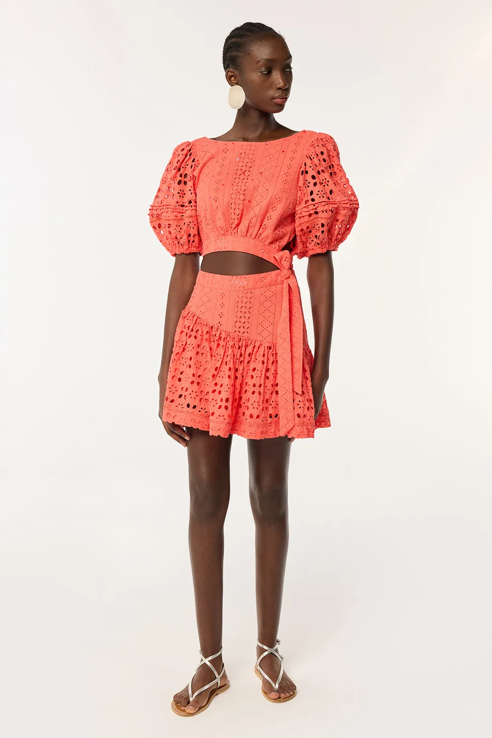 Mini Dress Chantal - Coral sold by Poupette St Barth