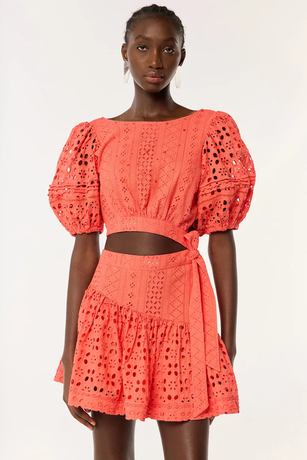 Mini Dress Chantal - Coral sold by Poupette St Barth product image thumbnail 2