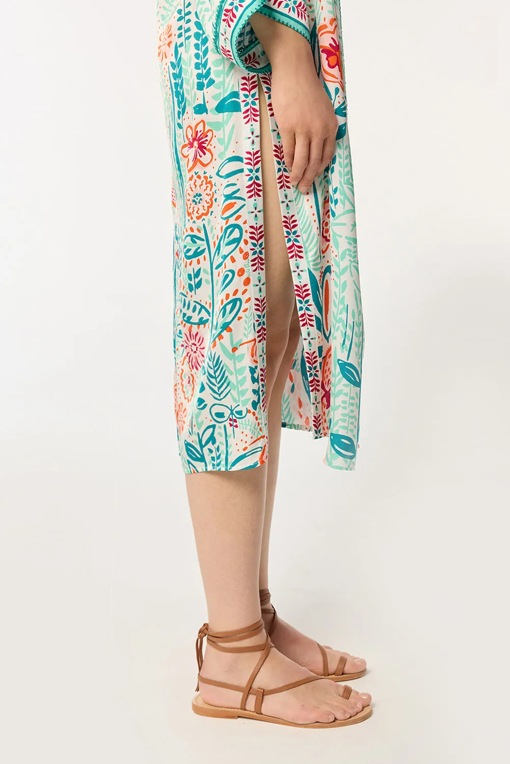 Long Kimono Erica - Mint Plum Bird Big sold by Poupette St Barth product image thumbnail 3