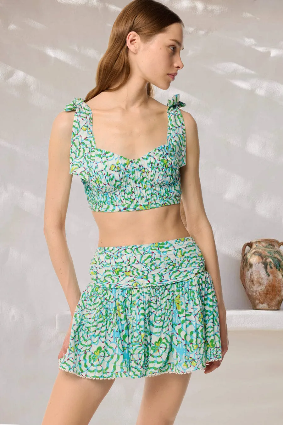 Top Carla - Green Wings Flower sold by Poupette St Barth