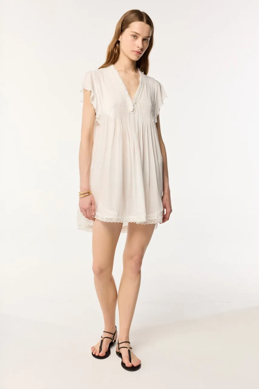 Mini Dress Sasha - Optic White sold by Poupette St Barth