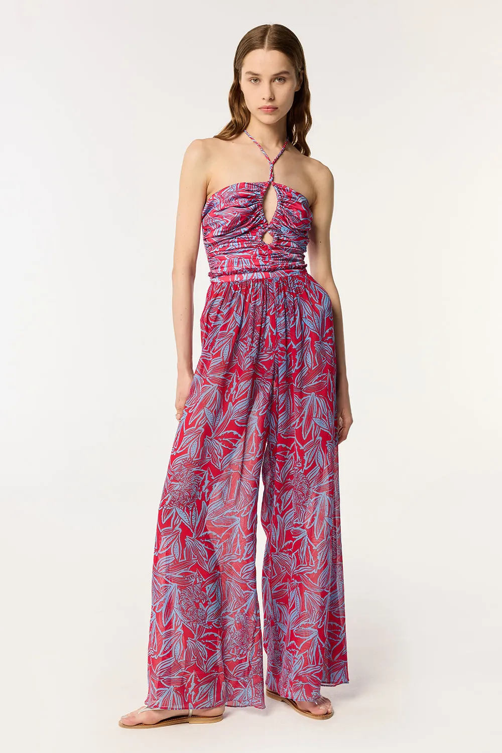 Long Jumpsuit Claudia - Pink Pop Tiger sold by Poupette St Barth product image thumbnail 2