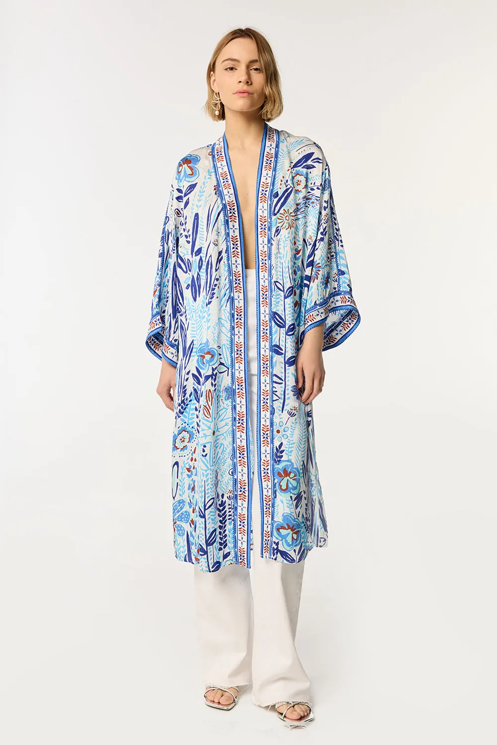 Long Kimono Erica - Blue Plum Bird Big sold by Poupette St Barth