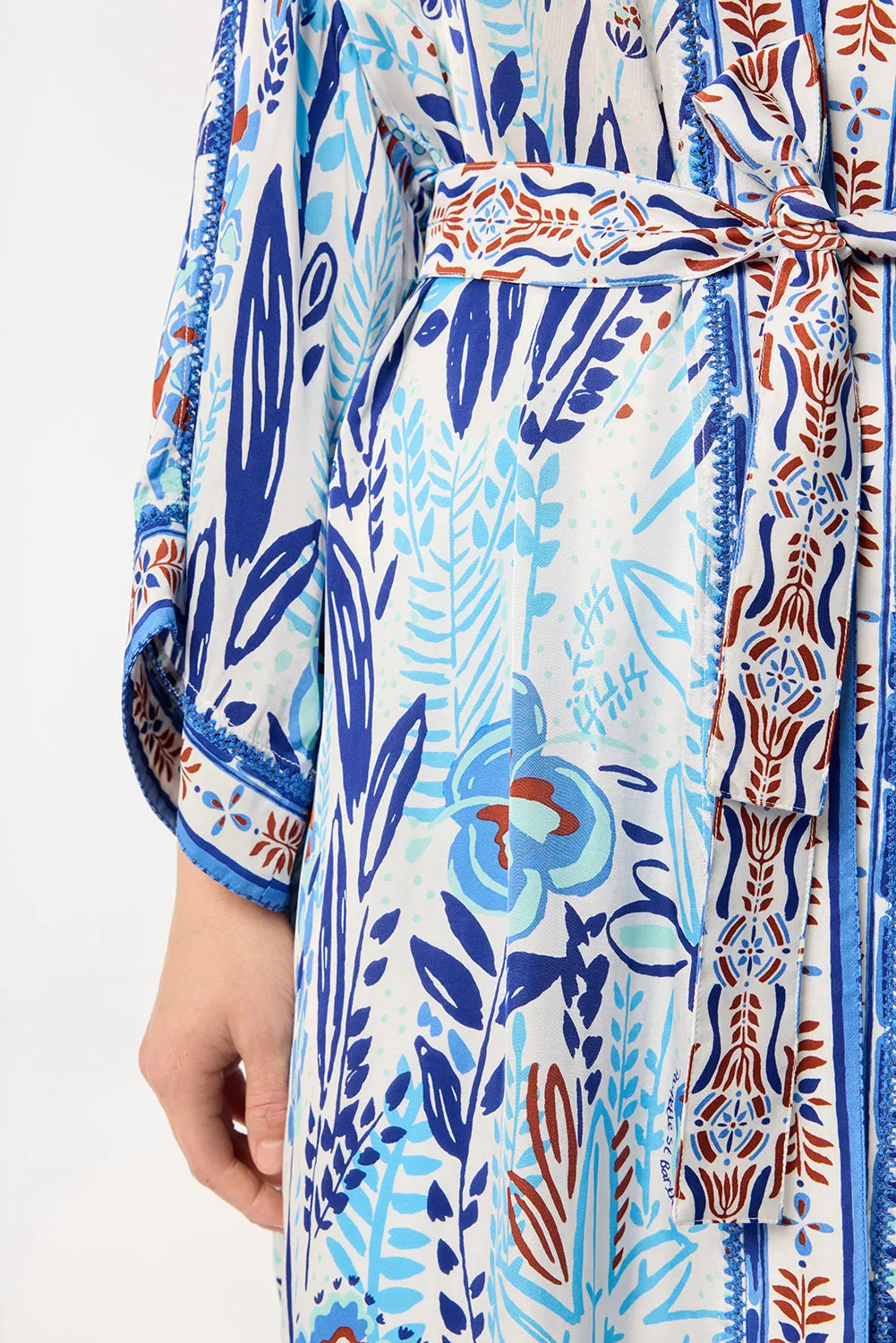 Long Kimono Erica - Blue Plum Bird Big sold by Poupette St Barth product image thumbnail 2