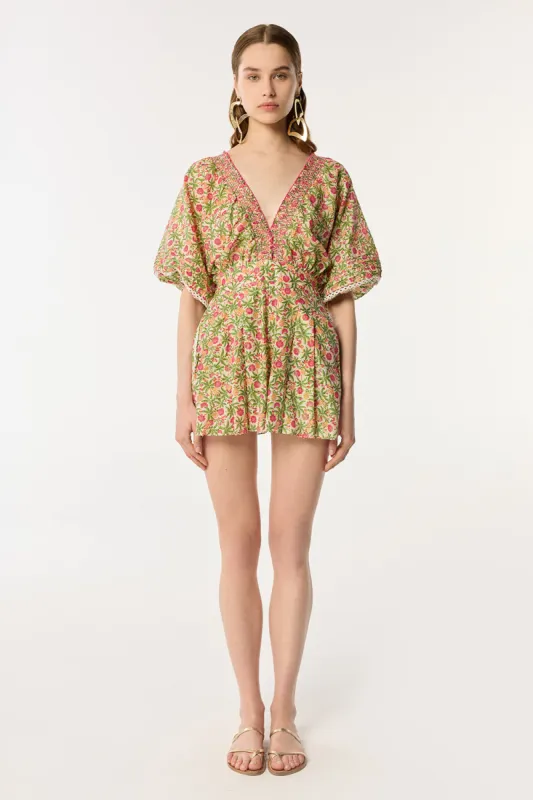 Short Jumpsuit Chantal - Pink Honolulu sold by Poupette St Barth