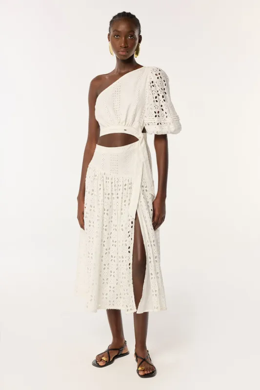 Long Dress Chantal - Natural White sold by Poupette St Barth