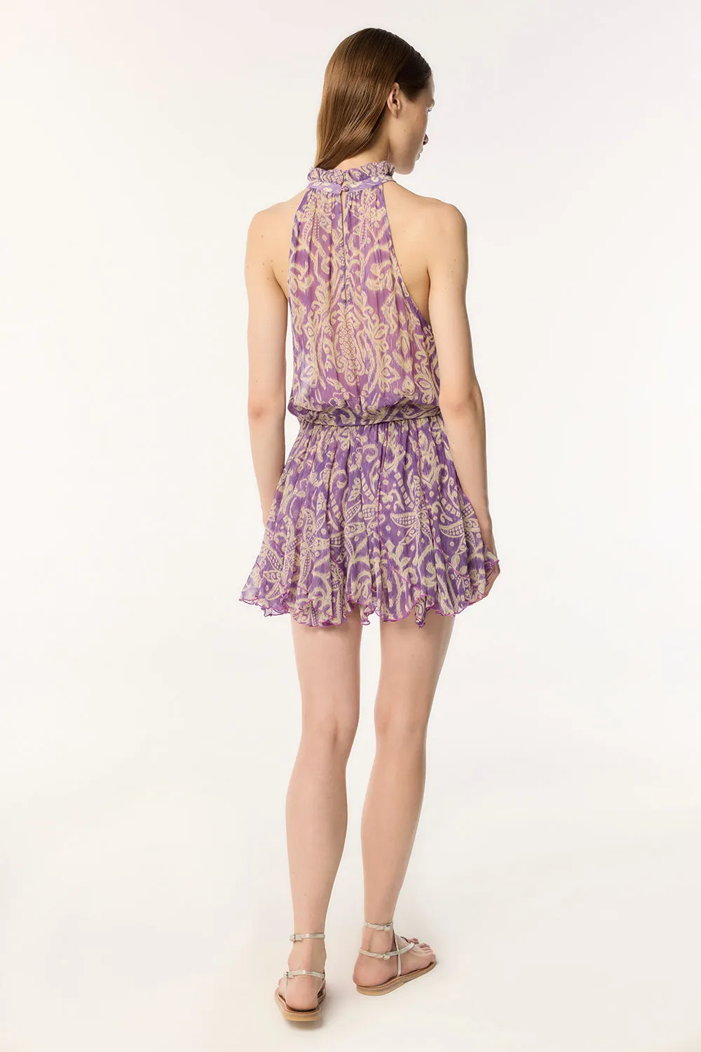 Mini Dress Bianca - Purple Macro Ikat sold by Poupette St Barth product image thumbnail 3