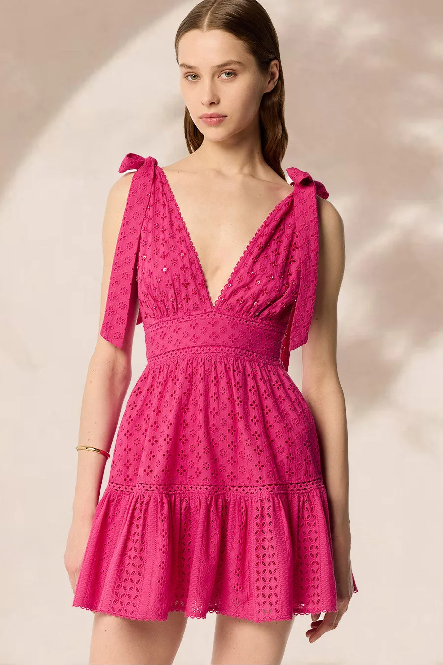 Mini Dress Cara - Fuchsia sold by Poupette St Barth