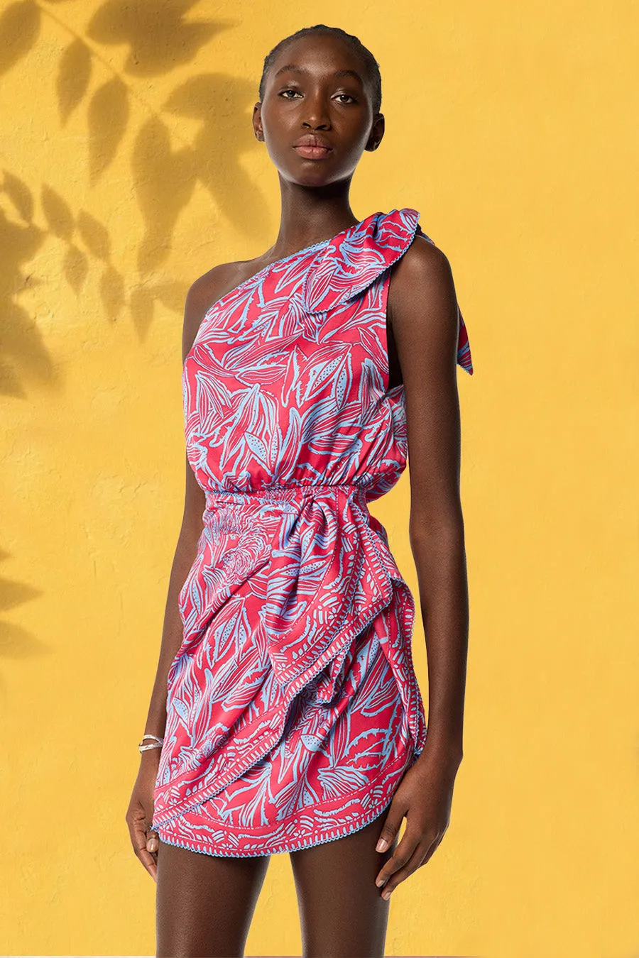 Mini Dress Celie - Pink Pop Tiger sold by Poupette St Barth