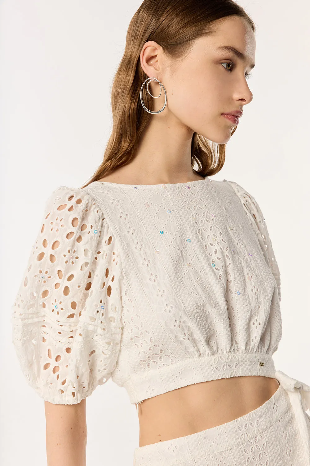 Mini Dress Chantal - Natural White sold by Poupette St Barth product image thumbnail 2