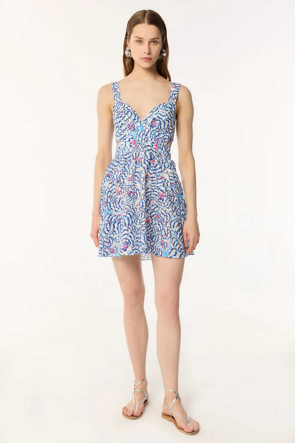 Mini Dress Coco - Blue Wings Flower sold by Poupette St Barth