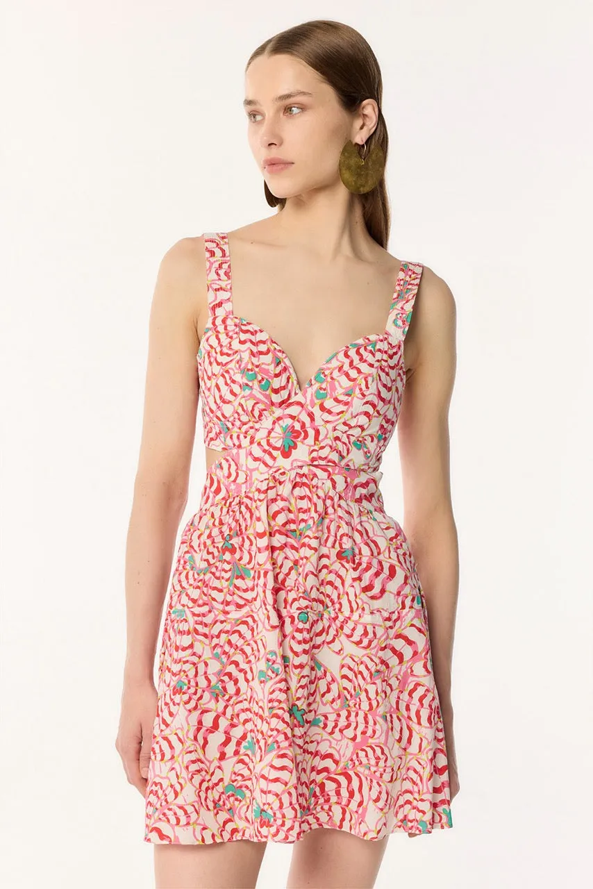 Mini Dress Coco - Pink Wings Flower sold by Poupette St Barth product image thumbnail 2