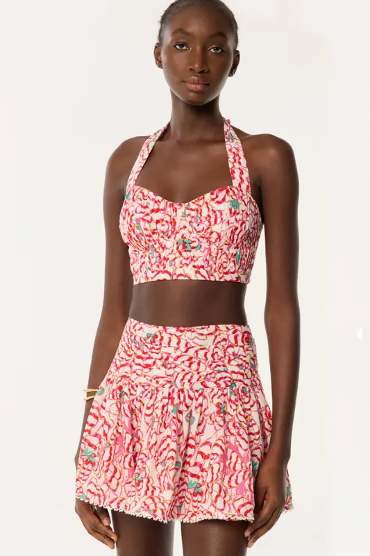 Top Carla - Pink Wings Flower sold by Poupette St Barth