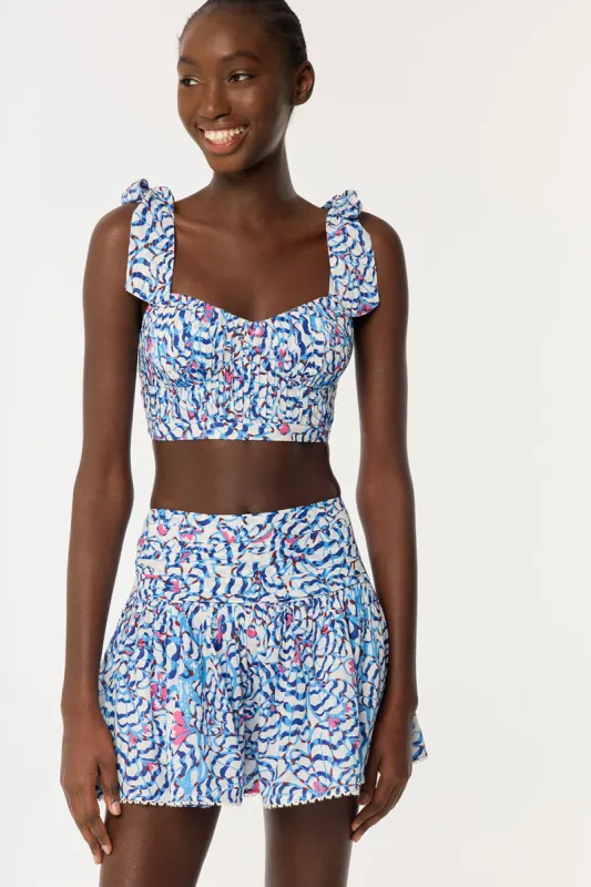 Top Carla - Blue Wings Flower sold by Poupette St Barth