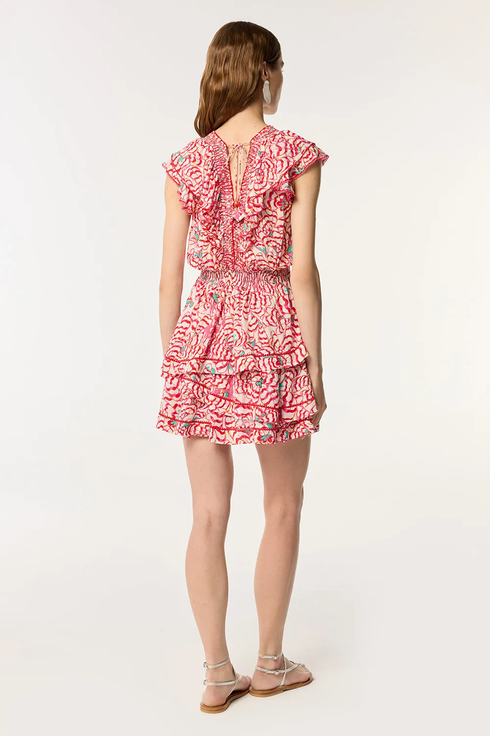 Mini Dress Carol - Pink Wings Flower sold by Poupette St Barth product image thumbnail 4
