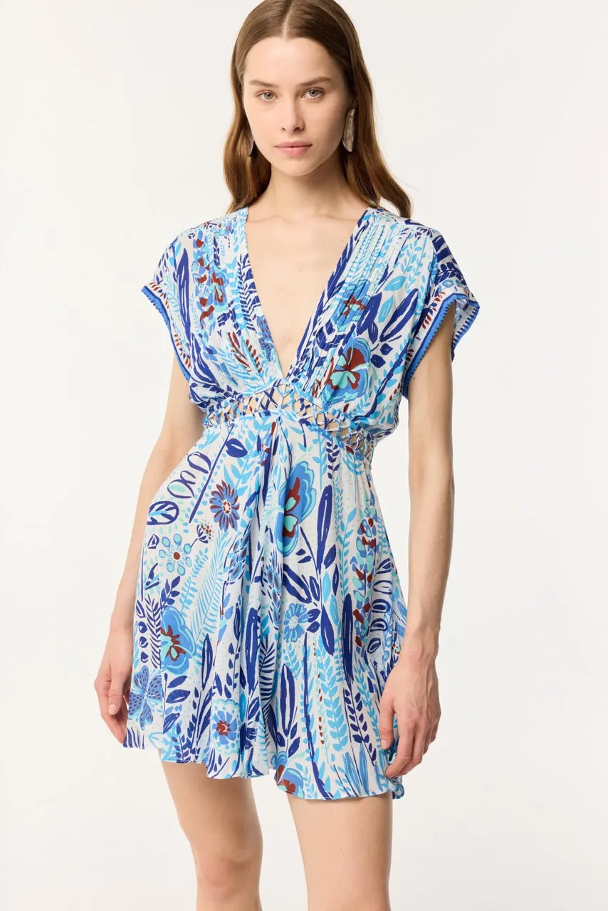 Mini Dress Cecile - Blue Plum sold by Poupette St Barth