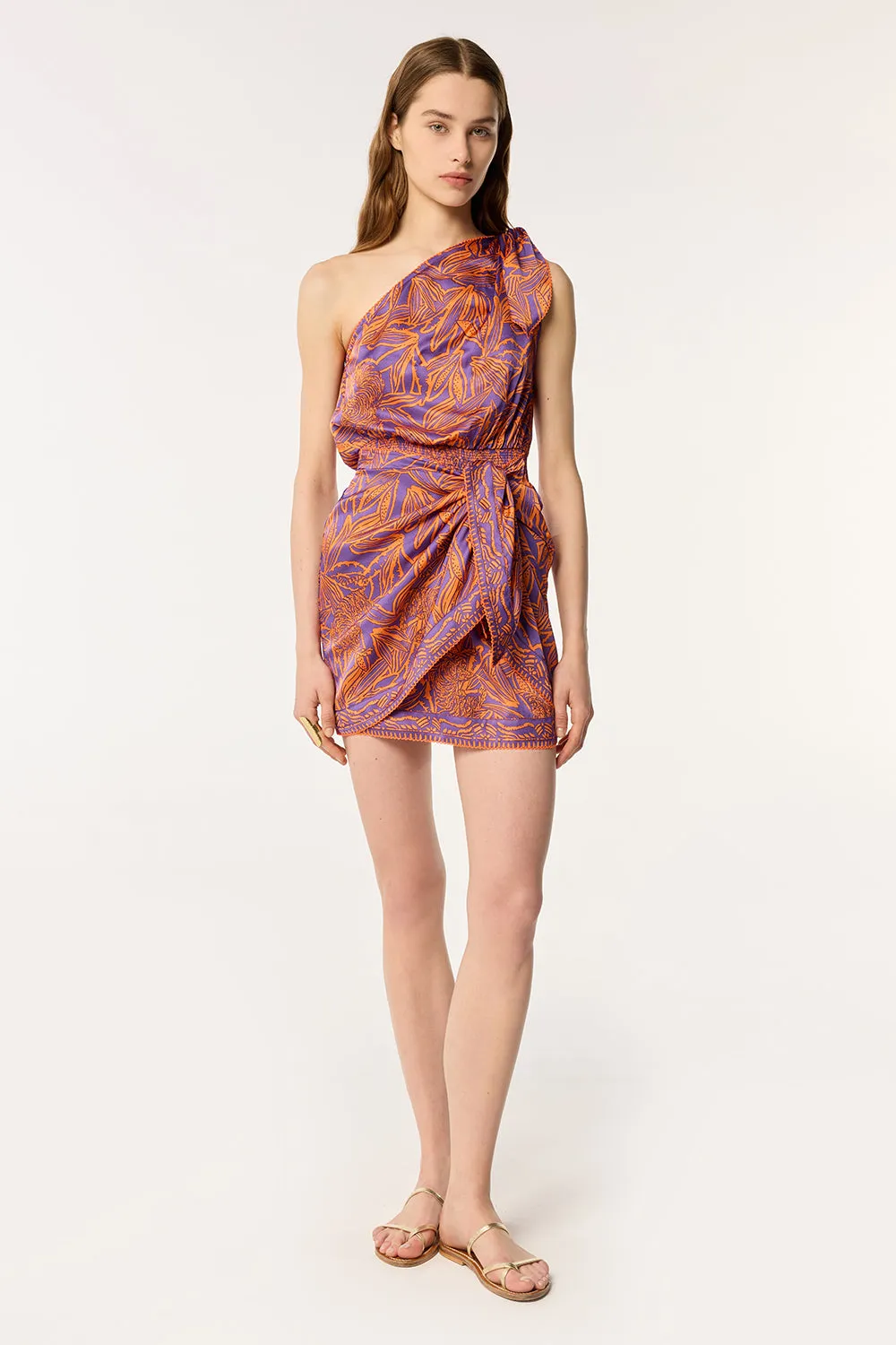 Mini Dress Celie - Purple Pop Tiger sold by Poupette St Barth product image thumbnail 4