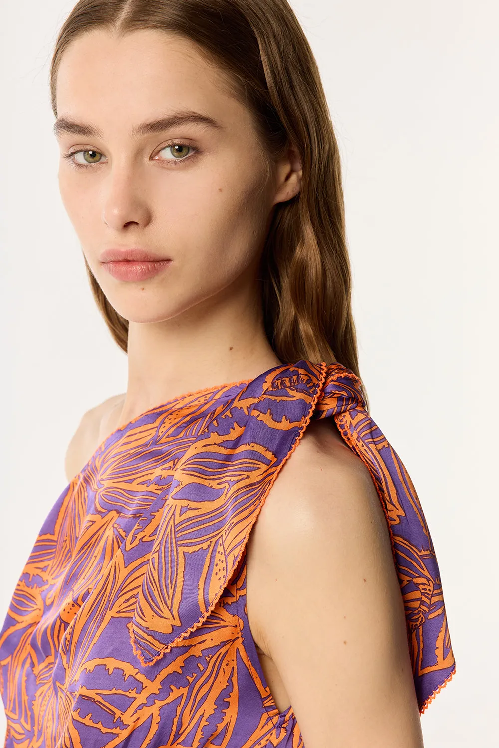 Mini Dress Celie - Purple Pop Tiger sold by Poupette St Barth product image thumbnail 2