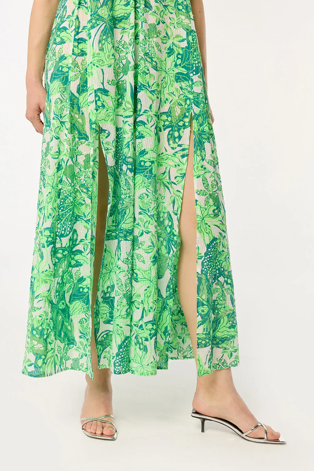 Long Dress Nava - Green Jengel sold by Poupette St Barth product image thumbnail 3