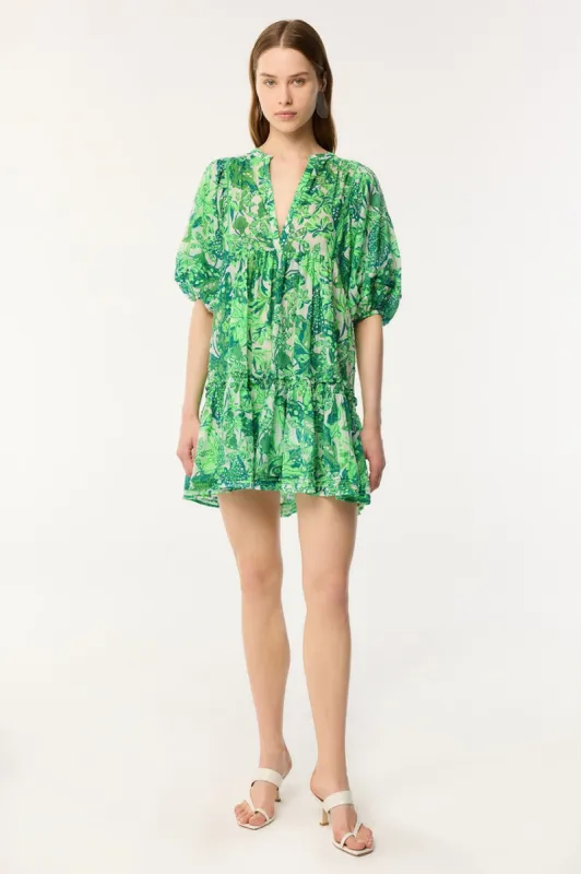 Mini Dress Aria - Green Jengel sold by Poupette St Barth