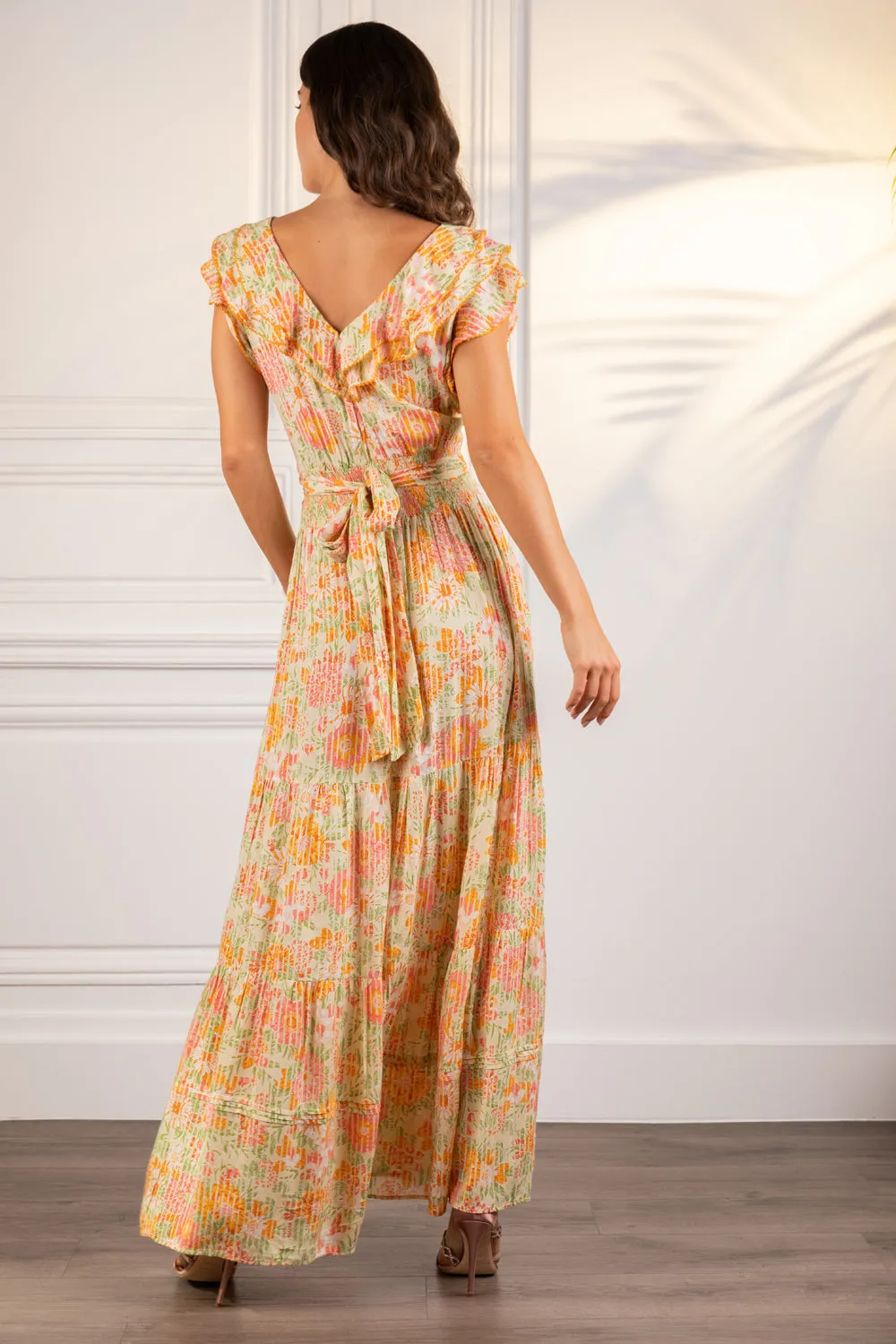 Long Dress Della - Yellow Marigold sold by Poupette St Barth product image thumbnail 4