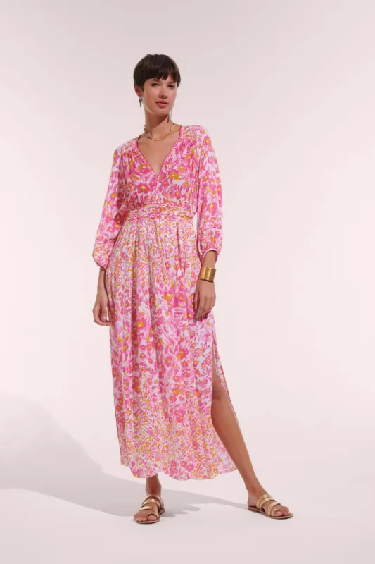 Long Dress Anabelle - Pink Nuances sold by Poupette St Barth