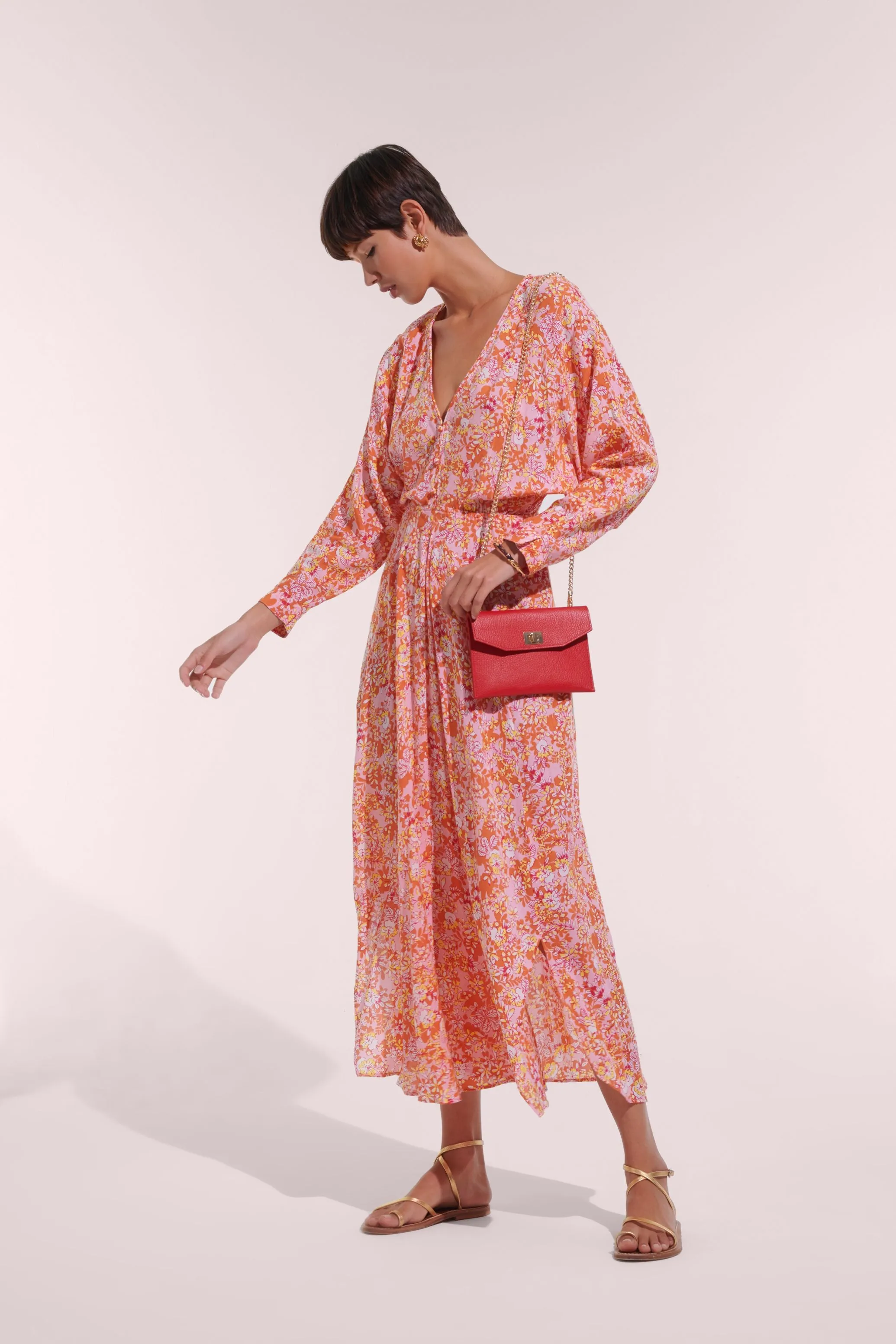 Long Dress Ilona - Pink Sweet Bell sold by Poupette St Barth