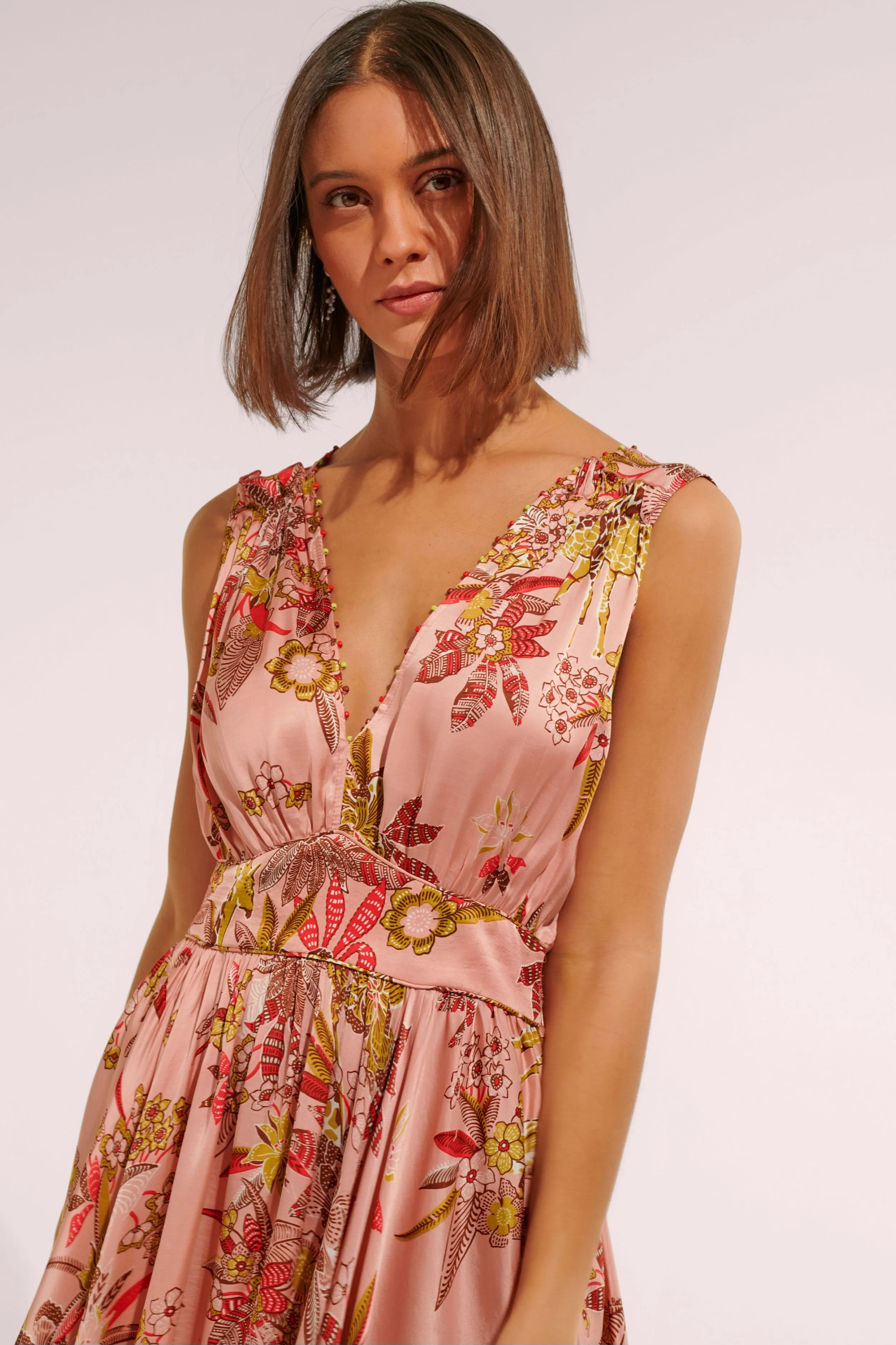 Mini Dress Bessie - Pink Leo Forest sold by Poupette St Barth