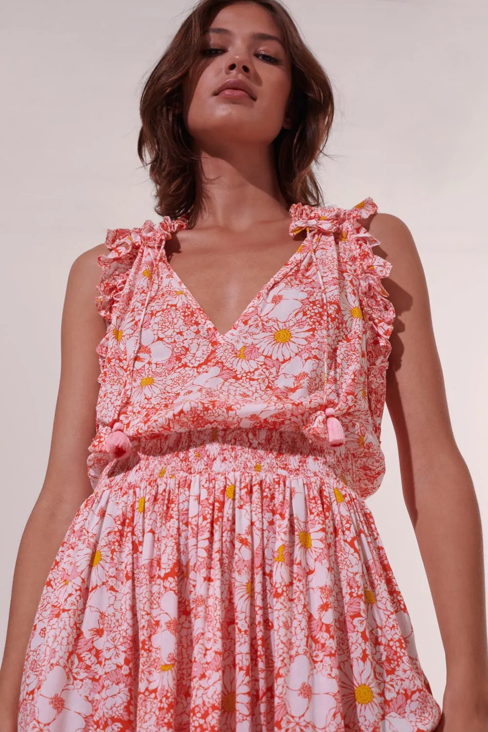 Mini Dress Triny - Orange Mid 70'S Garden sold by Poupette St Barth product image thumbnail 3