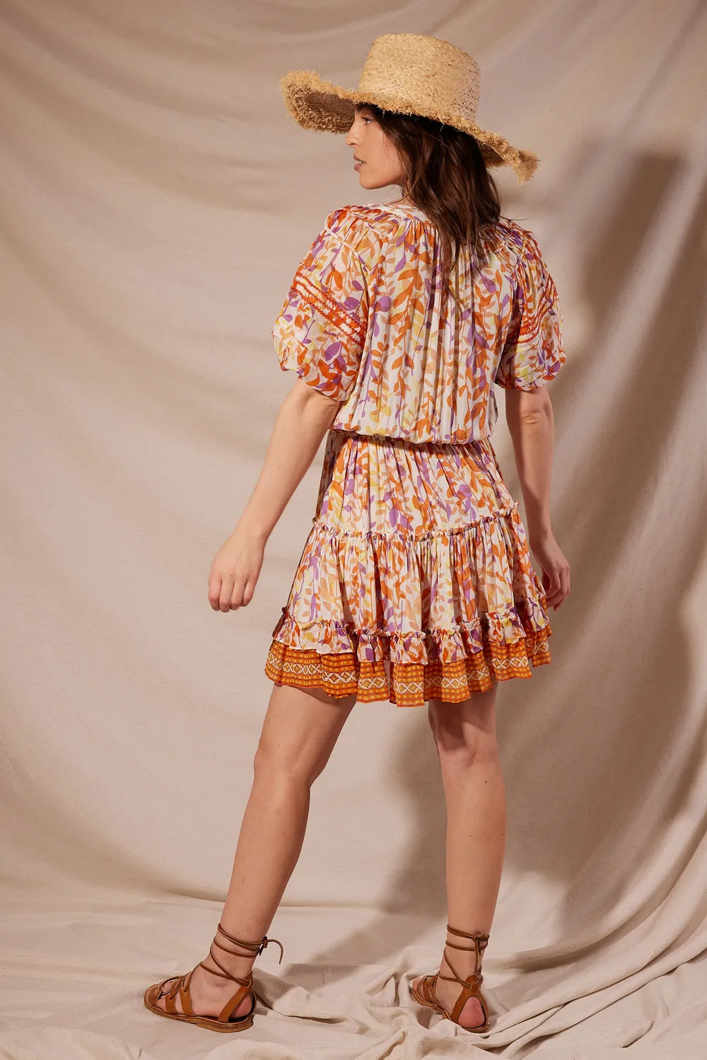 Mini Dress Bona - Orange Esterel sold by Poupette St Barth product image thumbnail 2