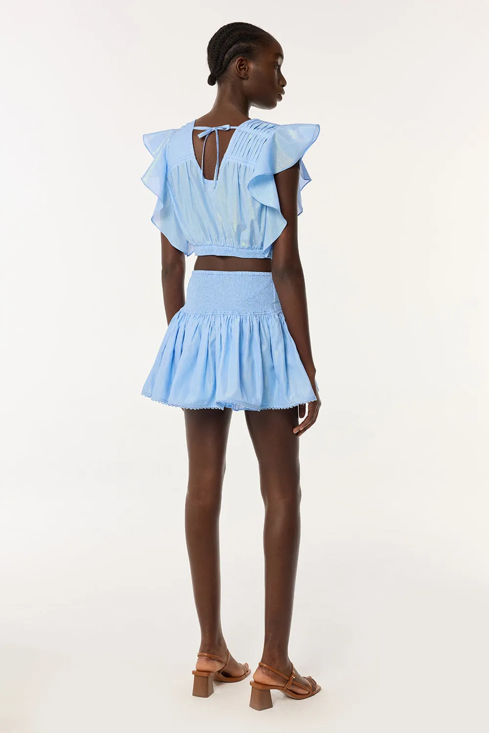 Mini Skirt Colleen - Light Blue sold by Poupette St Barth product image thumbnail 2