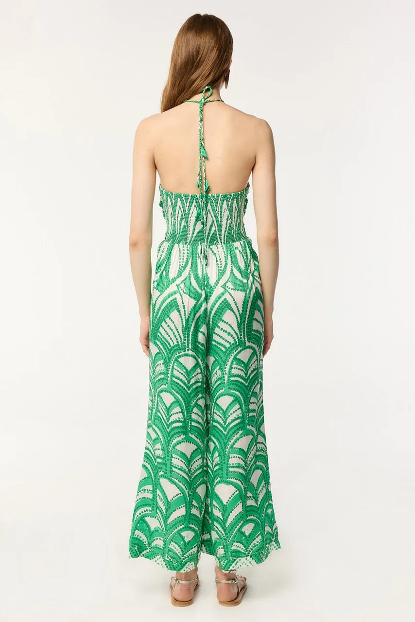 Long Jumpsuit Claudia - Green Himba sold by Poupette St Barth product image thumbnail 3