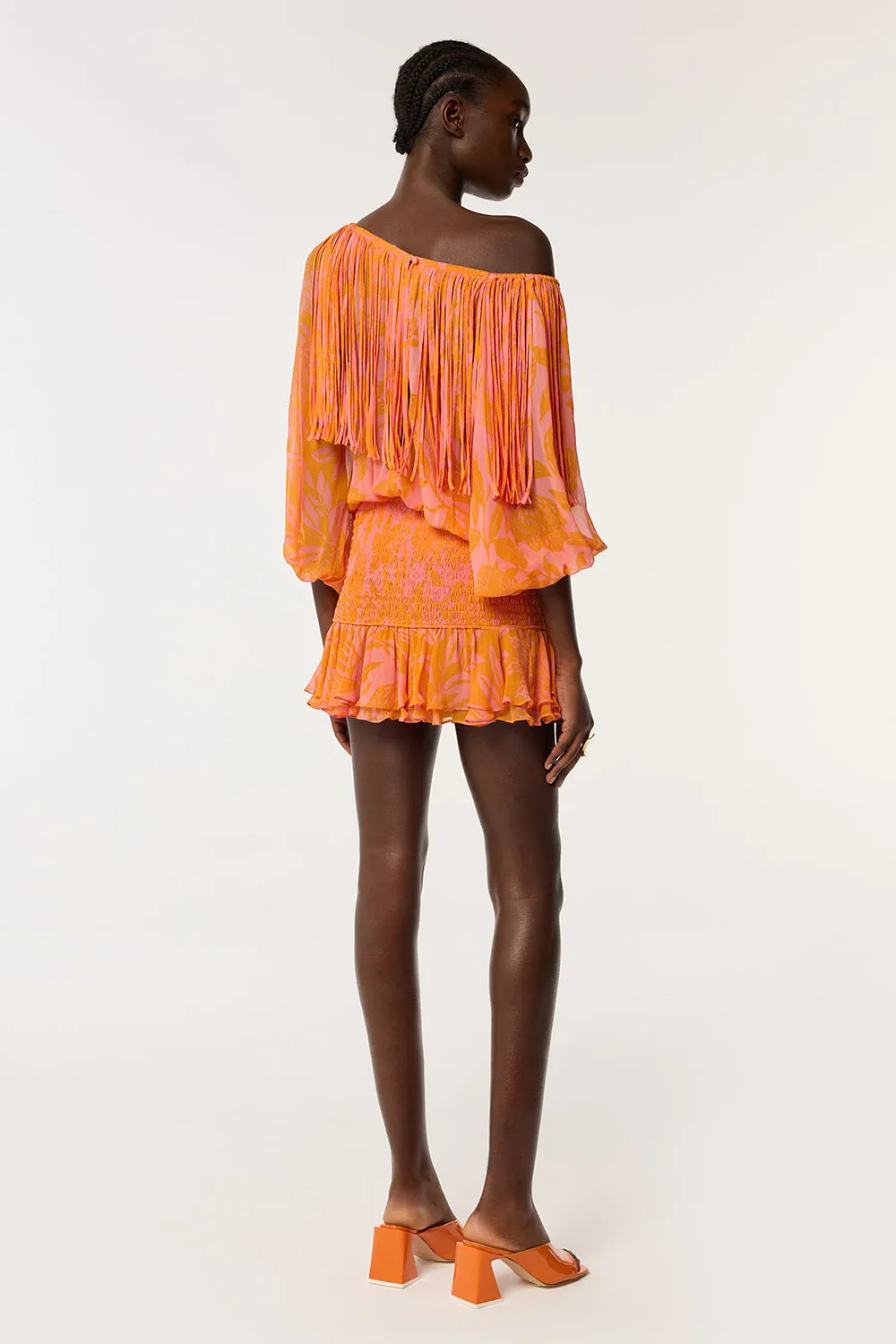 Mini Dress Clementine - Pink Macro Stelis sold by Poupette St Barth product image thumbnail 2