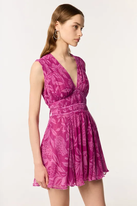 Mini Dress Ciao - Purple Macro Stelis sold by Poupette St Barth