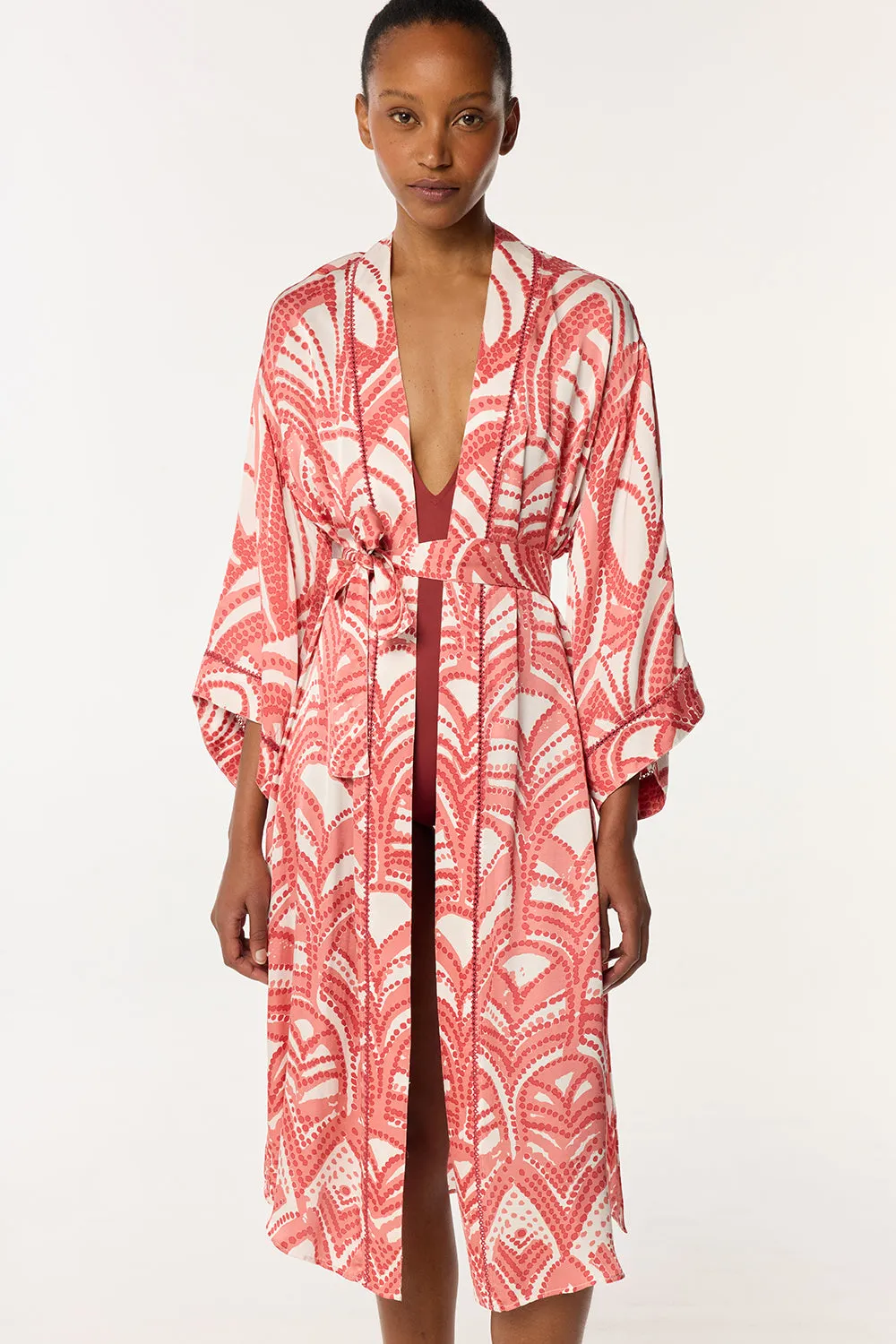 Long Kimono Erica - Pink Himba sold by Poupette St Barth