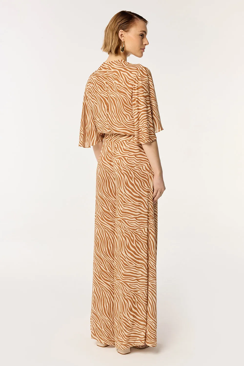 Long Jumpsuit Celie - Choco Zebra Stripes sold by Poupette St Barth product image thumbnail 3