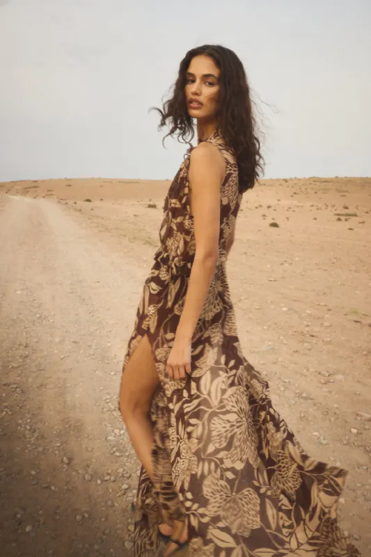 Long Dress Ciao - Choco Macro Stelis sold by Poupette St Barth