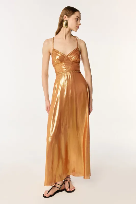 Long Dress Cara - Rose Gold sold by Poupette St Barth