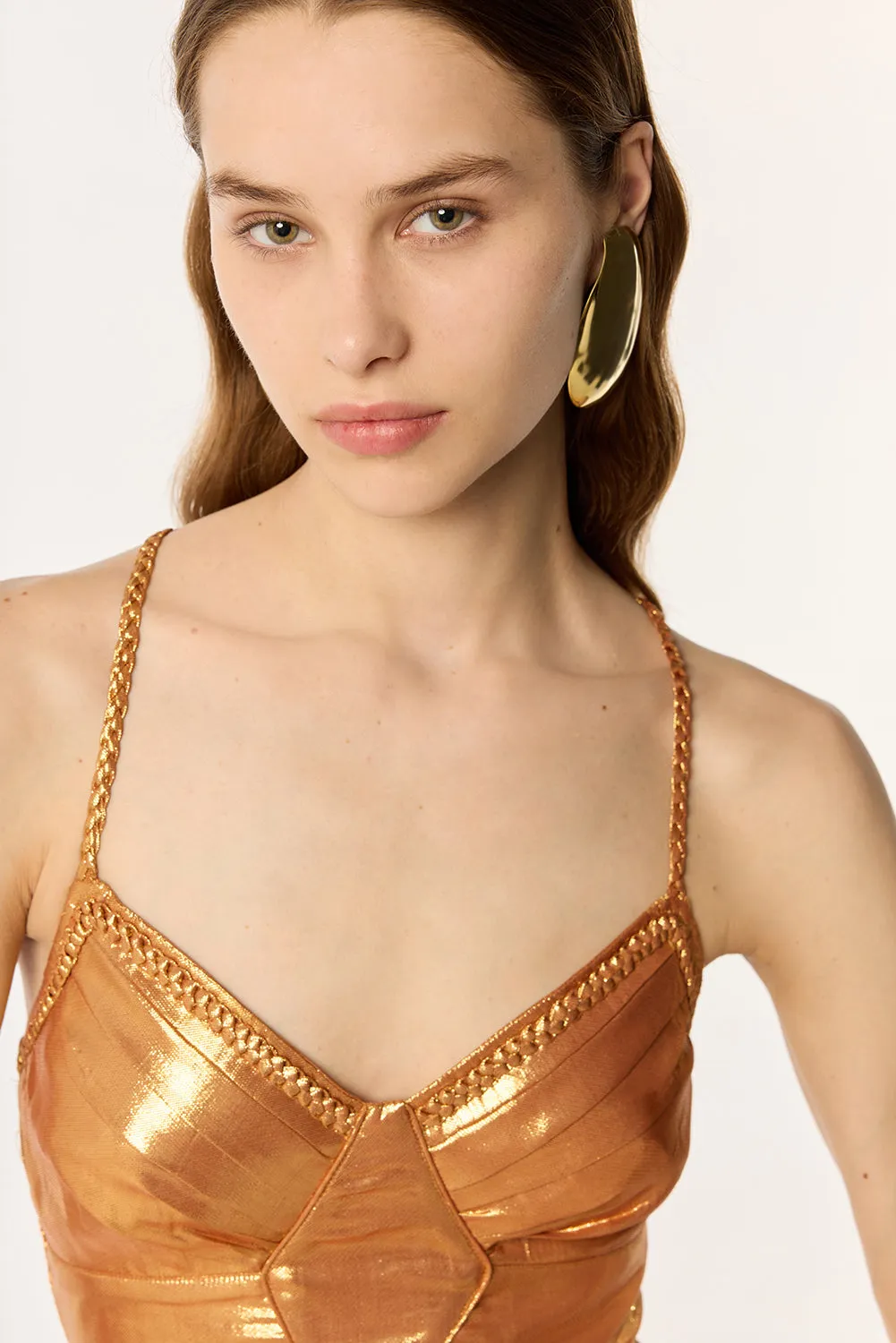 Long Dress Cara - Rose Gold sold by Poupette St Barth product image thumbnail 3