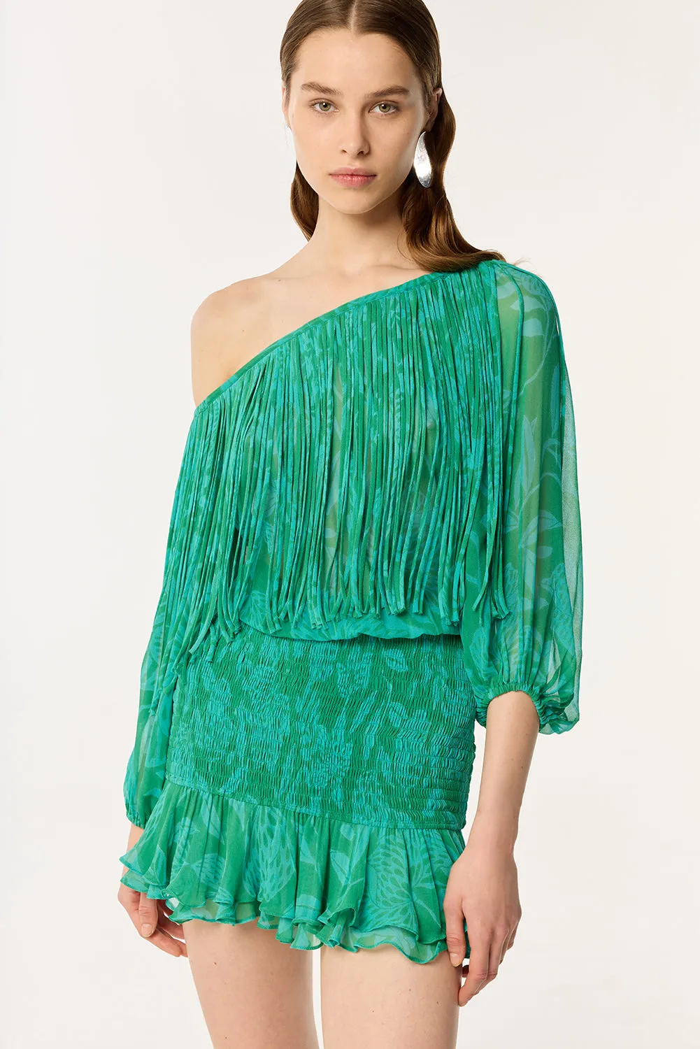 Mini Dress Clementine - Mint Macro Stelis sold by Poupette St Barth product image thumbnail 2